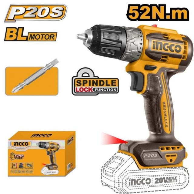 Bezkartáčová aku vŕtačka INGCO CDLI204531 s 10 mm skľučovadlom